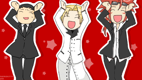 Tseng and Rufus and Reno Dancing